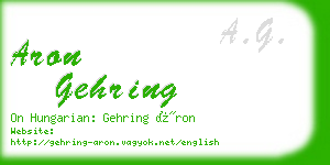 aron gehring business card